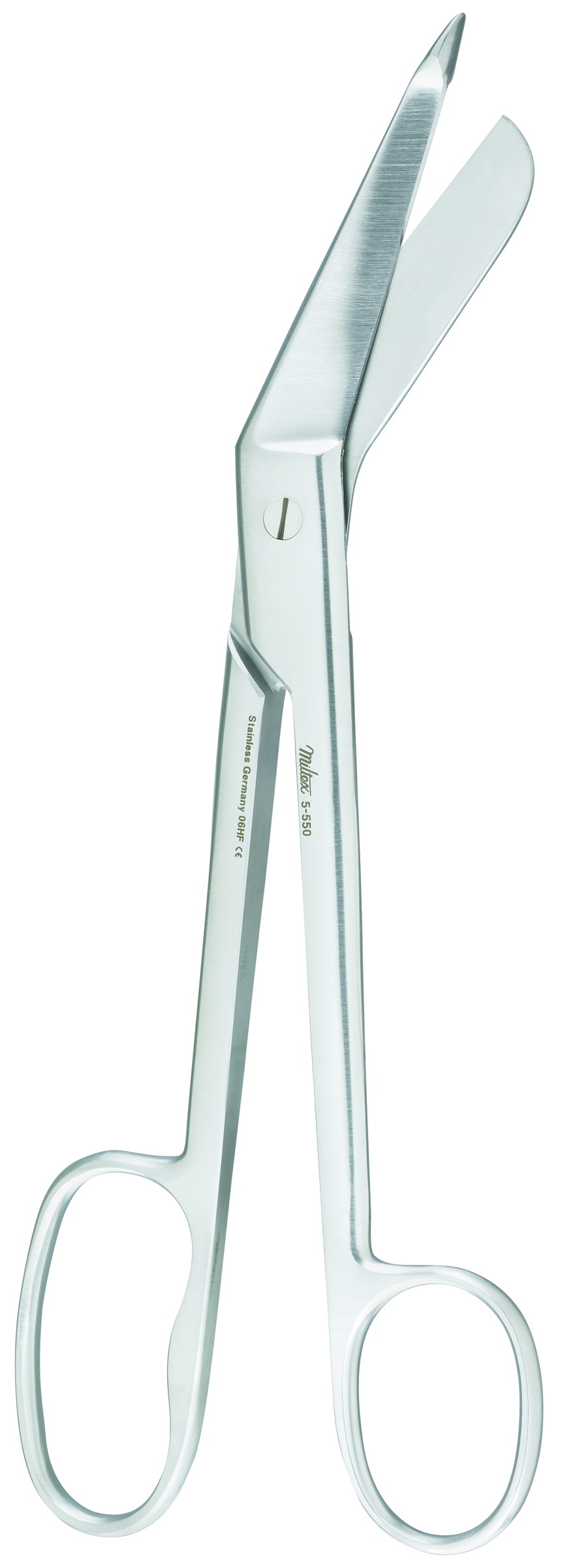 Large Ring Lister Bandage Scissors - 8 Inch, Blunt/Blunt Curved Blades, Medical Grade